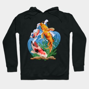 Koi Fish Aquatic Life Sea Creature Lover's Novelty Gift Hoodie